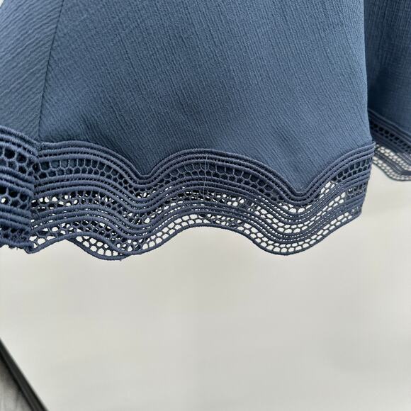 ANN TAYLOR Blue Swing Skirt with Lace Hem // 10 - Picture 5 of 11